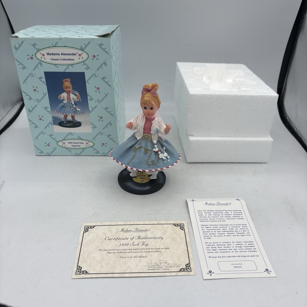 Vintage Madame Alexander Figurine Classic Collections 1950 Sock Hop Box COA 2000